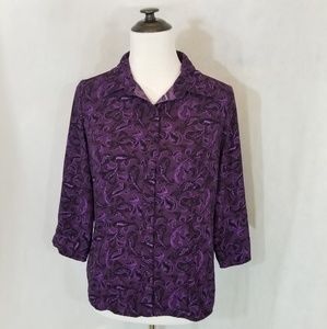 Laura Scott Petites Purple Blouse Medium